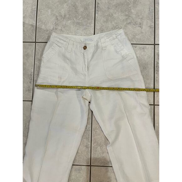 Charter Club White 100% Linen Cropped Length Lined Pants Size 8P - Picture 5 of 6